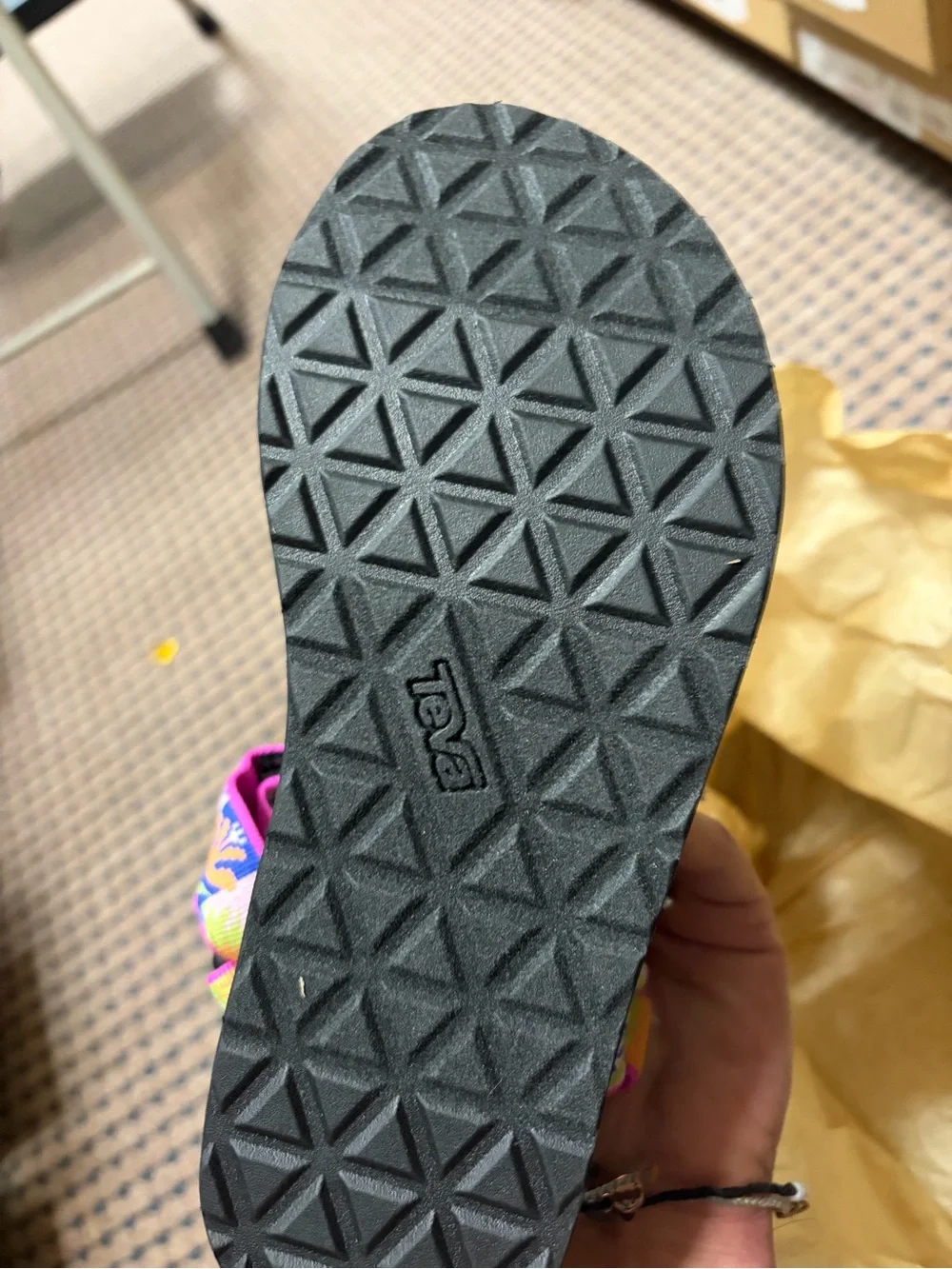 Teva Midform Universal Sandals in Neon Yellow with Multicolor Straps